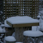 Ka talvel, kui enamus aiast on suhteliselt raagus siis mõjub laud omamoodi mustriga